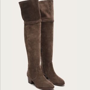 Clara Frye over the knee suede boot 7 elephant